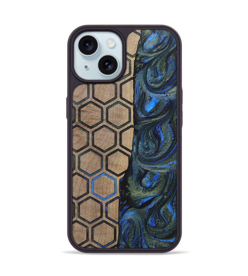 iPhone 15 Wood+Resin Phone Case - Darren (Pattern, 702582)