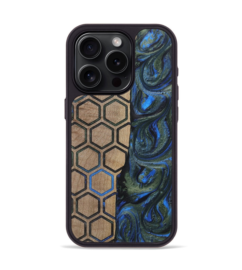 iPhone 15 Pro Wood+Resin Phone Case - Darren (Pattern, 702582)