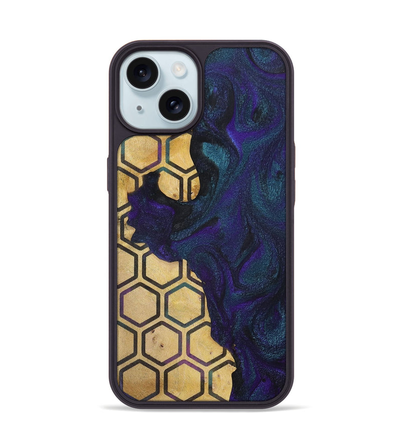 iPhone 15 Wood+Resin Phone Case - Alex (Pattern, 702583)