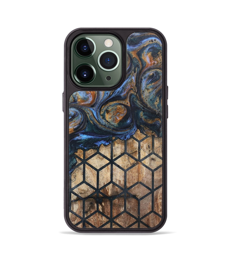 iPhone 13 Pro Wood+Resin Phone Case - Nicholas (Pattern, 702589)