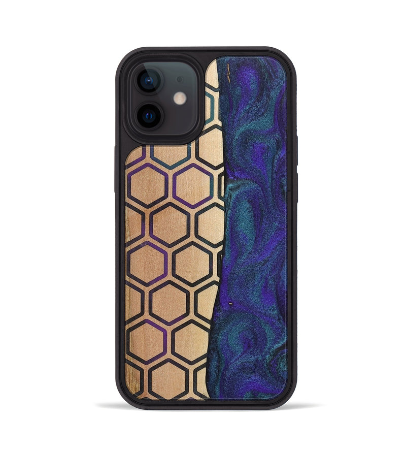 iPhone 12 Wood+Resin Phone Case - Maria (Pattern, 702590)