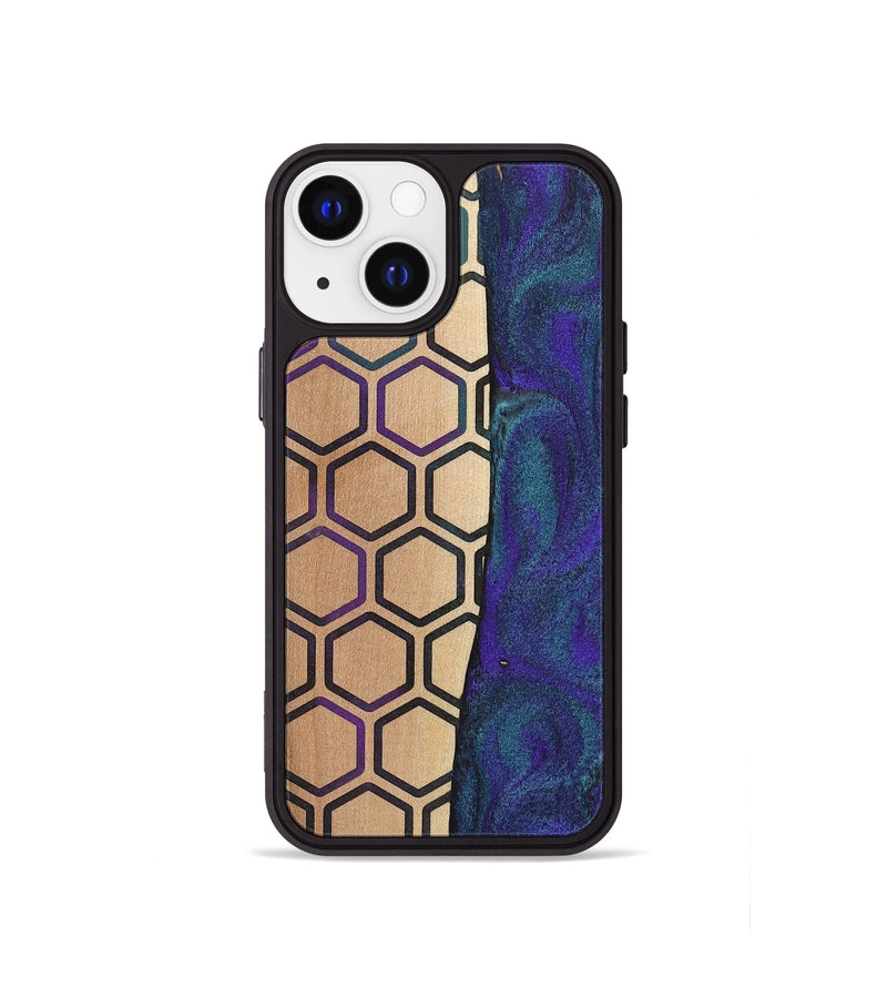iPhone 13 mini Wood+Resin Phone Case - Maria (Pattern, 702590)