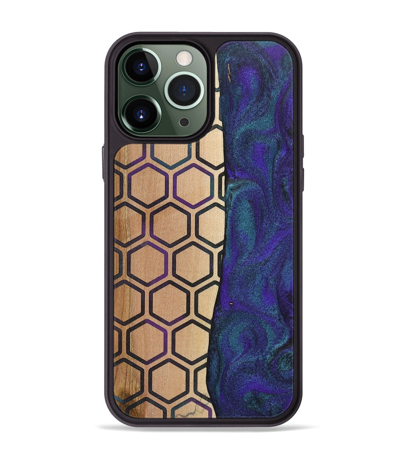 iPhone 13 Pro Max Wood+Resin Phone Case - Maria (Pattern, 702590)