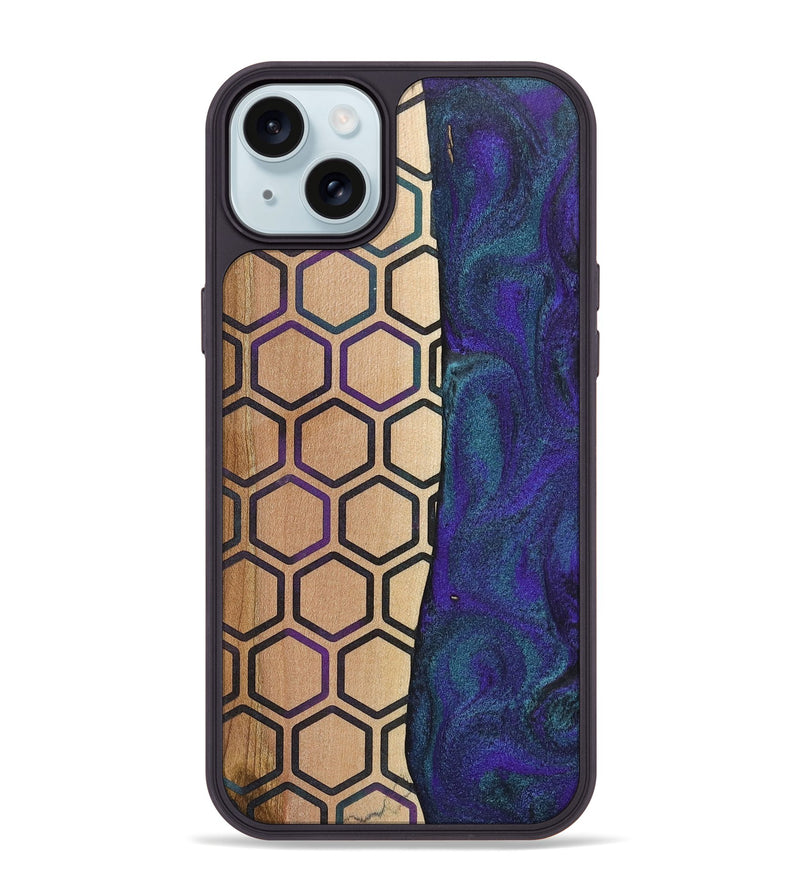 iPhone 15 Plus Wood+Resin Phone Case - Maria (Pattern, 702590)
