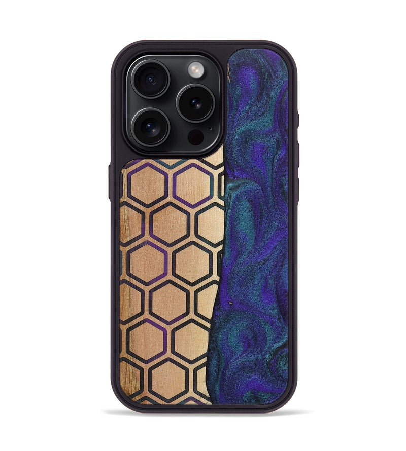 iPhone 15 Pro Wood+Resin Phone Case - Maria (Pattern, 702590)