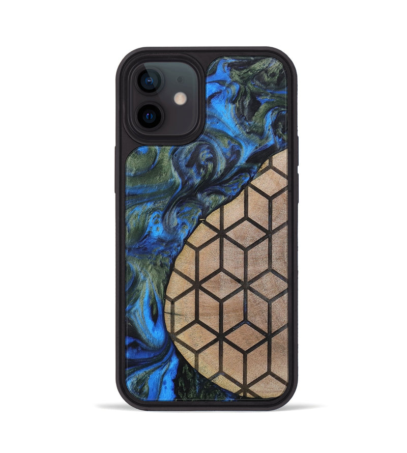 iPhone 12 Wood+Resin Phone Case - Nyla (Pattern, 702592)