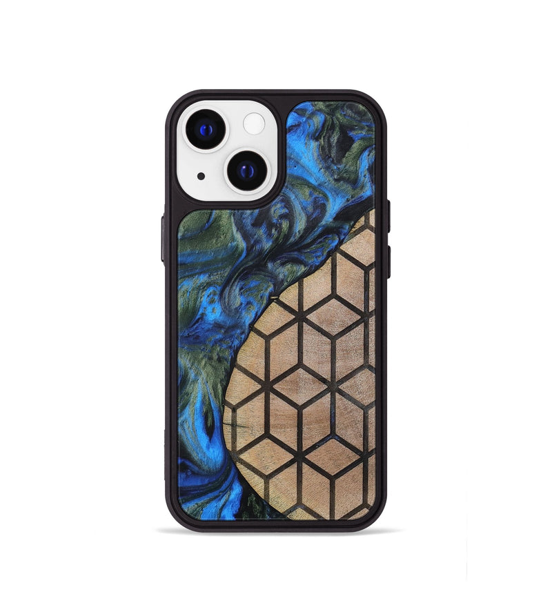 iPhone 13 mini Wood+Resin Phone Case - Nyla (Pattern, 702592)