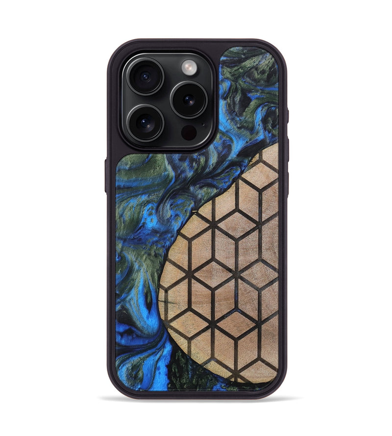 iPhone 15 Pro Wood+Resin Phone Case - Nyla (Pattern, 702592)