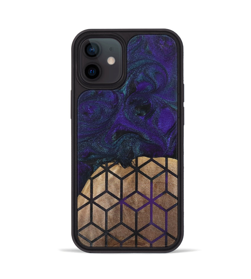 iPhone 12 Wood+Resin Phone Case - Angelique (Pattern, 702593)
