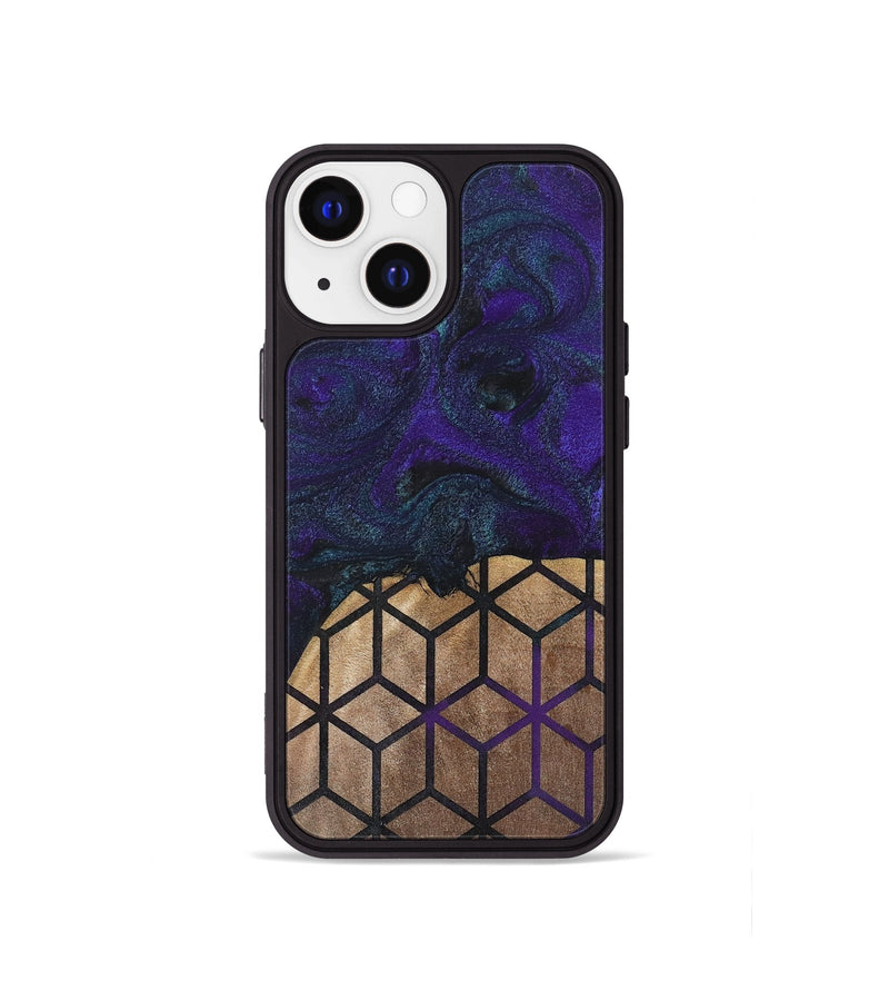 iPhone 13 mini Wood+Resin Phone Case - Angelique (Pattern, 702593)