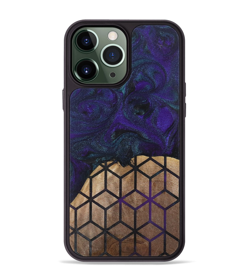 iPhone 13 Pro Max Wood+Resin Phone Case - Angelique (Pattern, 702593)