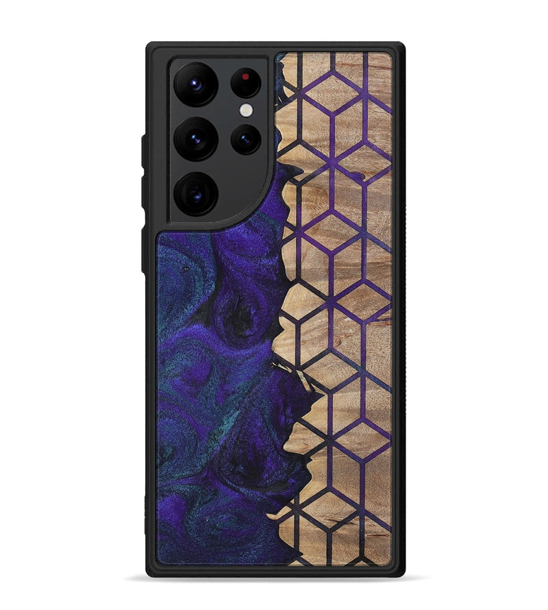 Galaxy S22 Ultra Wood+Resin Phone Case - Aylin (Pattern, 702594)