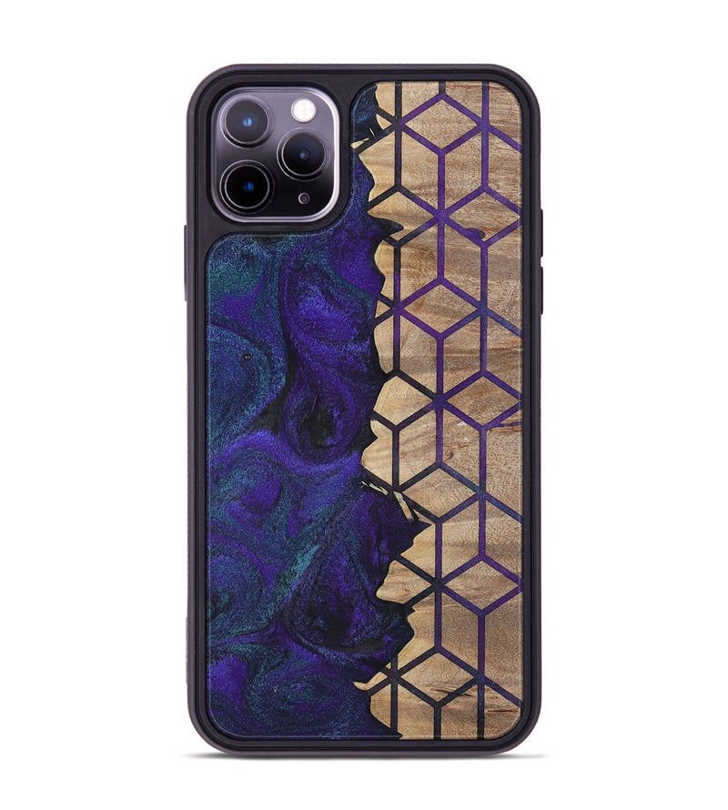 iPhone 11 Pro Max Wood+Resin Phone Case - Aylin (Pattern, 702594)