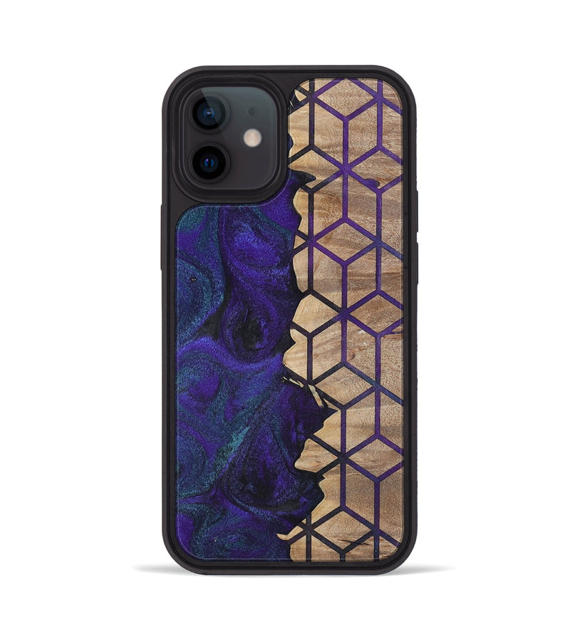 iPhone 12 Wood+Resin Phone Case - Aylin (Pattern, 702594)