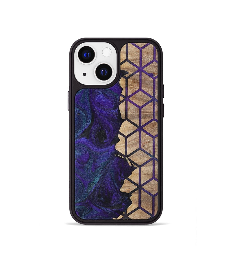 iPhone 13 mini Wood+Resin Phone Case - Aylin (Pattern, 702594)