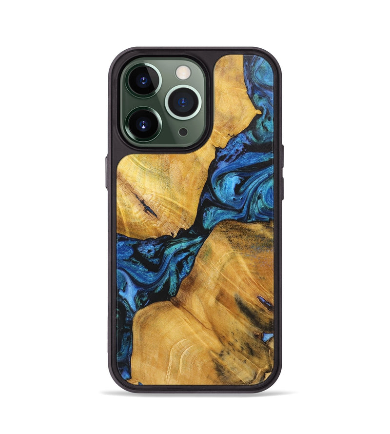 iPhone 13 Pro Wood+Resin Phone Case - Jackie (Blue, 702687)