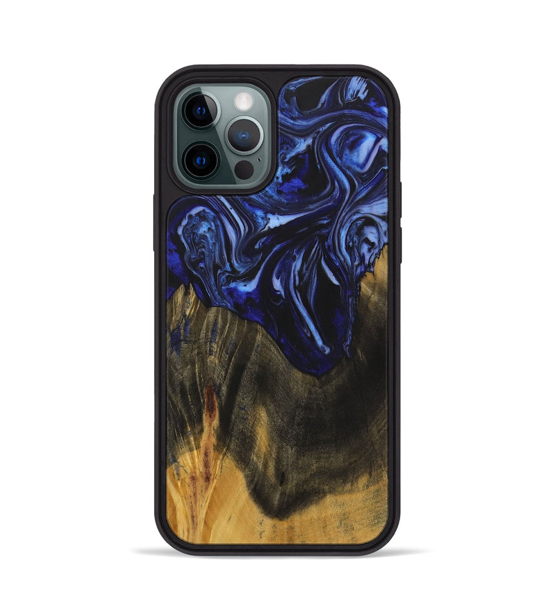 iPhone 12 Pro Wood+Resin Phone Case - Robyn (Blue, 702696)