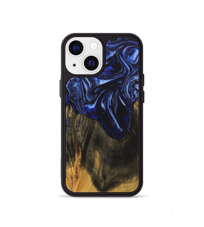 iPhone 13 mini Wood+Resin Phone Case - Robyn (Blue, 702696)