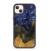 iPhone 14 Plus Wood+Resin Phone Case - Robyn (Blue, 702696)