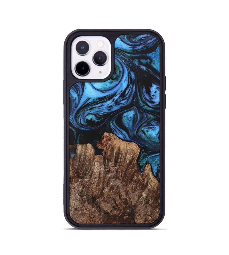 iPhone 11 Pro Wood+Resin Phone Case - Rhett (Blue, 702700)