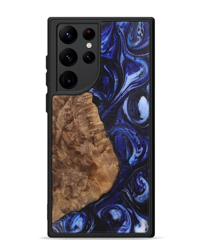 Galaxy S22 Ultra Wood+Resin Phone Case - Camron (Blue, 702706)