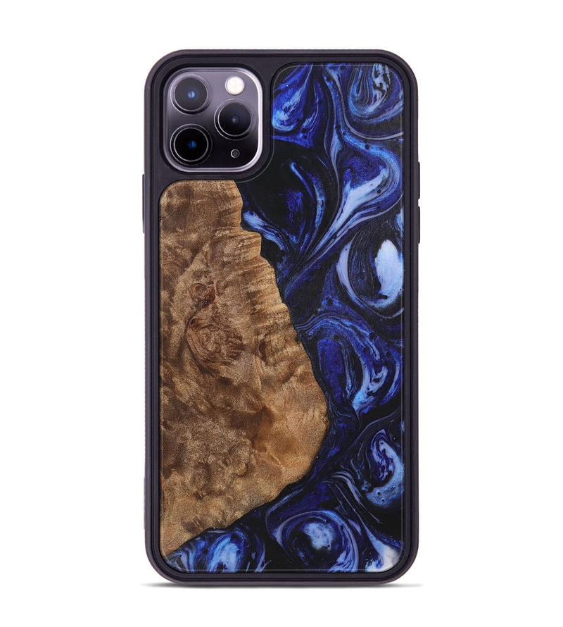 iPhone 11 Pro Max Wood+Resin Phone Case - Camron (Blue, 702706)