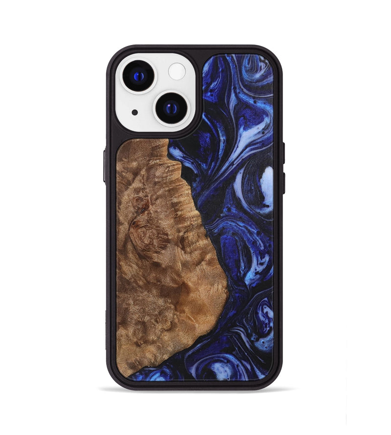 iPhone 13 Wood+Resin Phone Case - Camron (Blue, 702706)