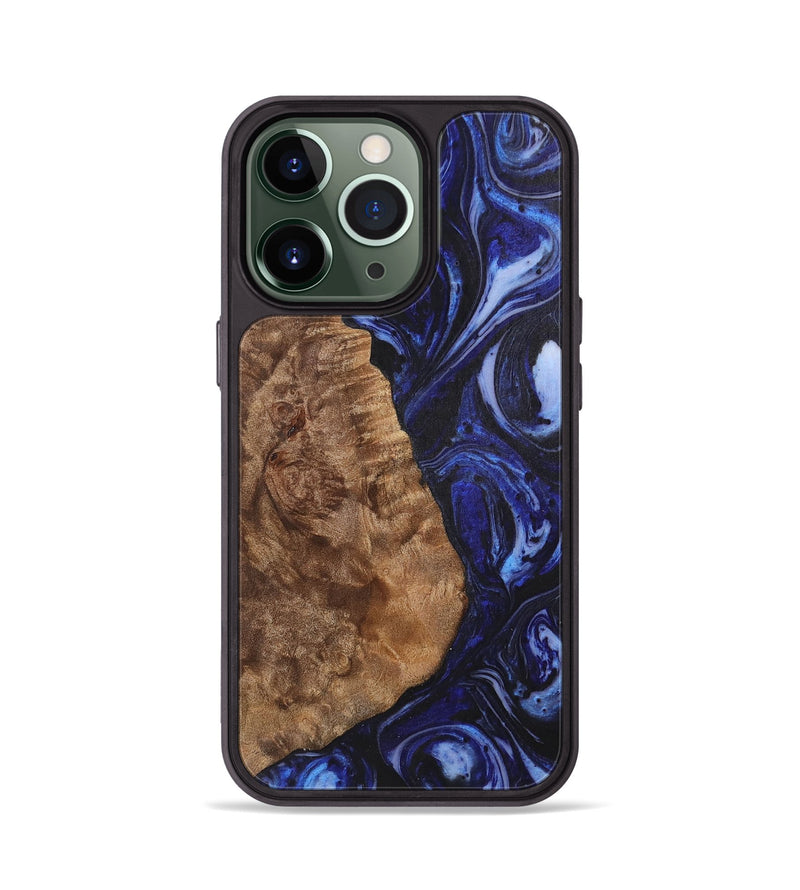 iPhone 13 Pro Wood+Resin Phone Case - Camron (Blue, 702706)