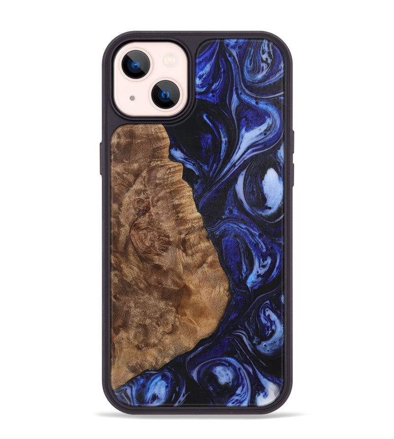 iPhone 14 Plus Wood+Resin Phone Case - Camron (Blue, 702706)