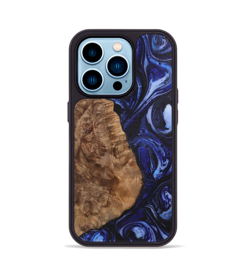 iPhone 14 Pro Wood+Resin Phone Case - Camron (Blue, 702706)