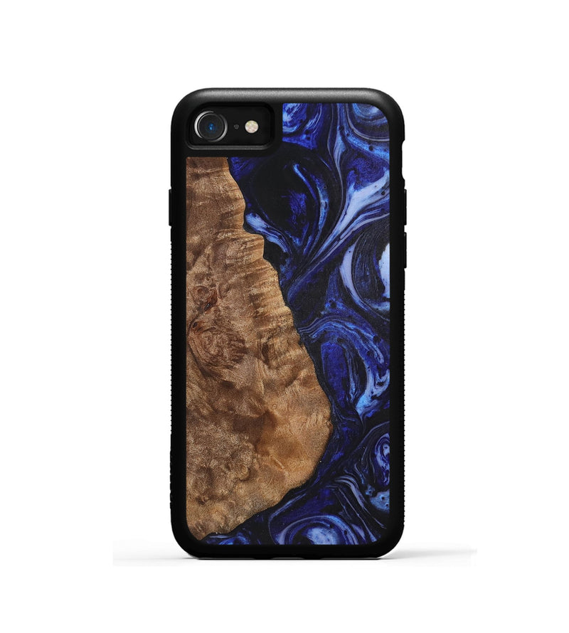 iPhone SE Wood+Resin Phone Case - Camron (Blue, 702706)