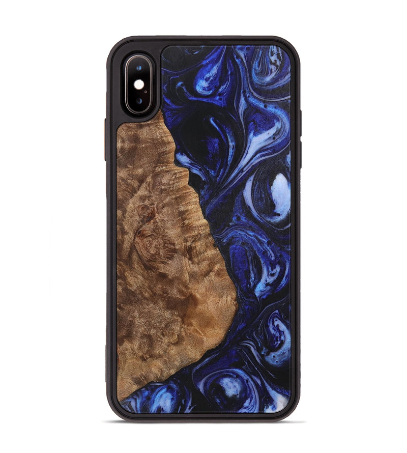 iPhone Xs Max Wood+Resin Phone Case - Camron (Blue, 702706)