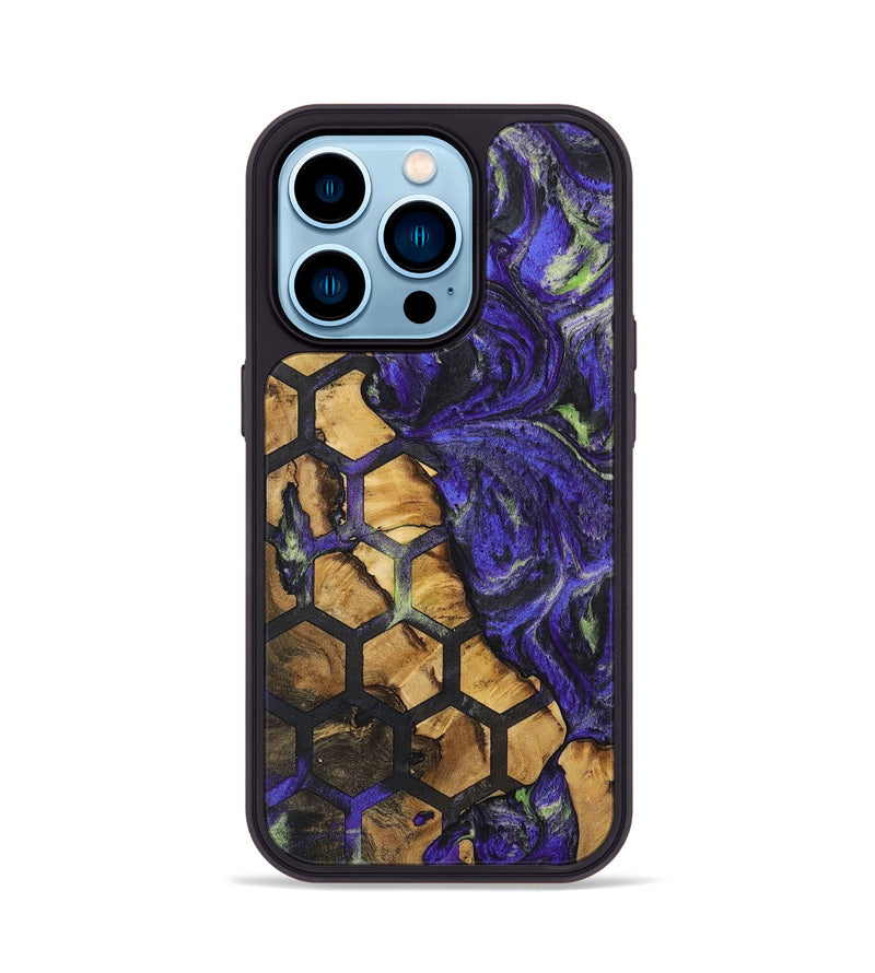 iPhone 14 Pro Wood+Resin Phone Case - Carroll (Pattern, 702710)