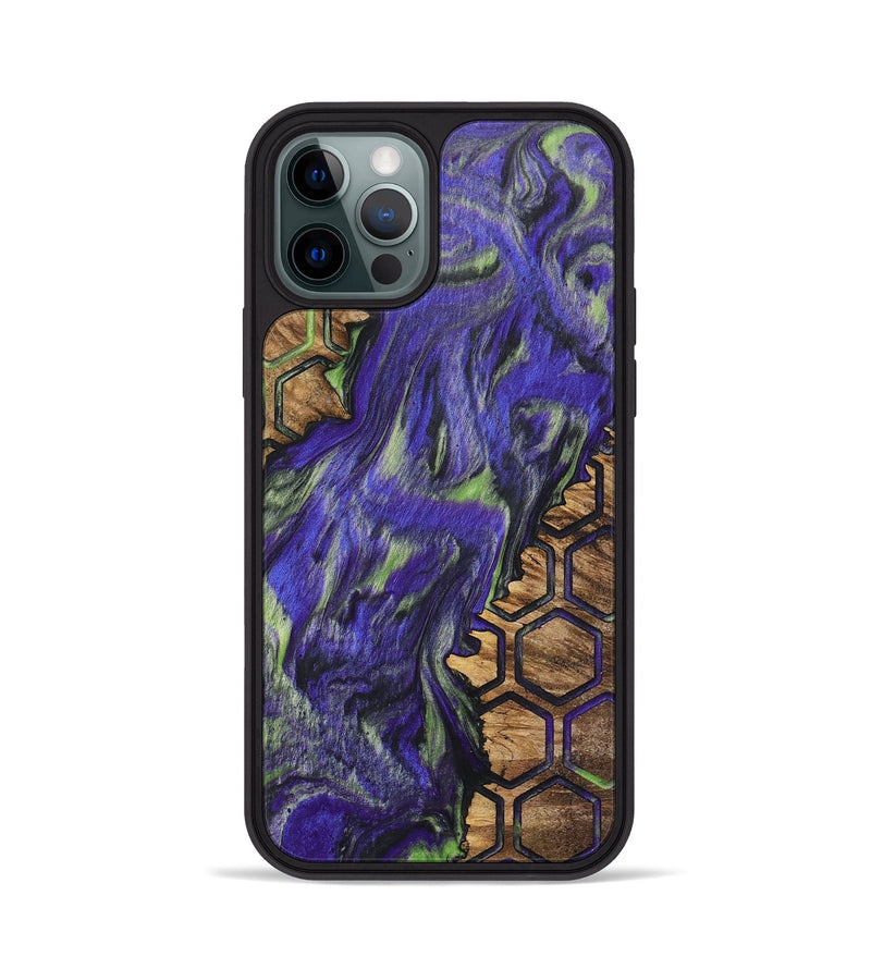 iPhone 12 Pro Wood+Resin Phone Case - Emery (Pattern, 702714)