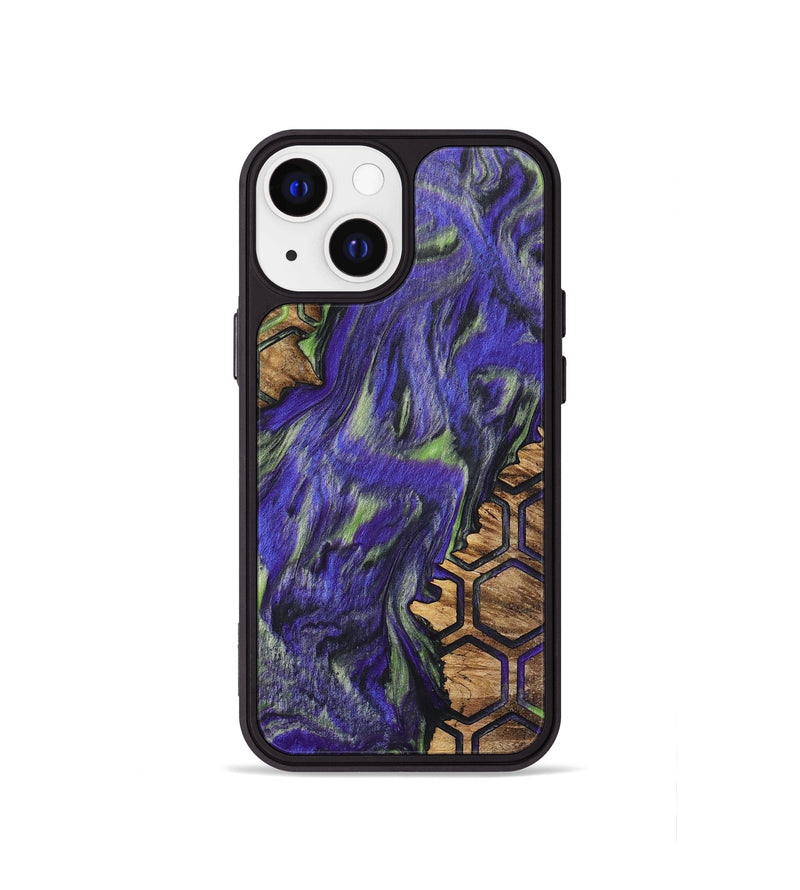 iPhone 13 mini Wood+Resin Phone Case - Emery (Pattern, 702714)
