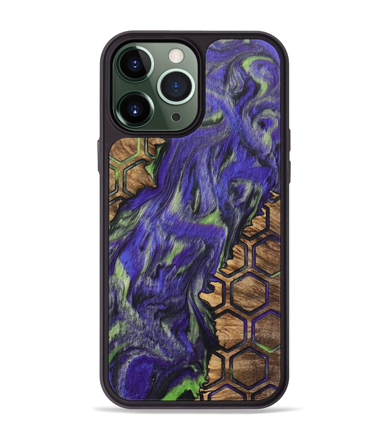 iPhone 13 Pro Max Wood+Resin Phone Case - Emery (Pattern, 702714)