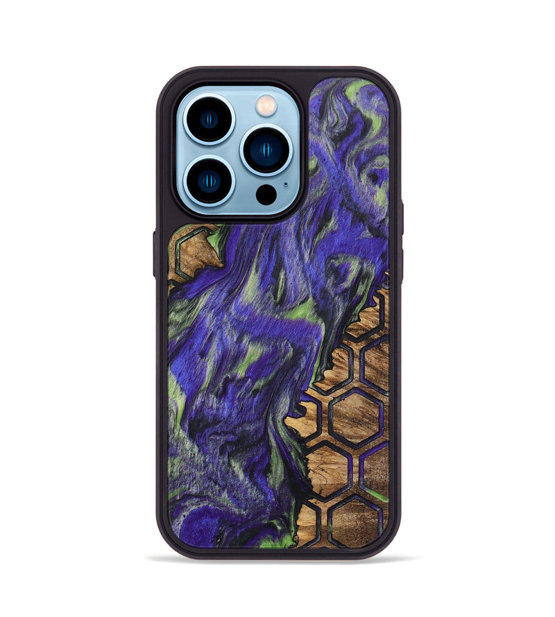 iPhone 14 Pro Wood+Resin Phone Case - Emery (Pattern, 702714)