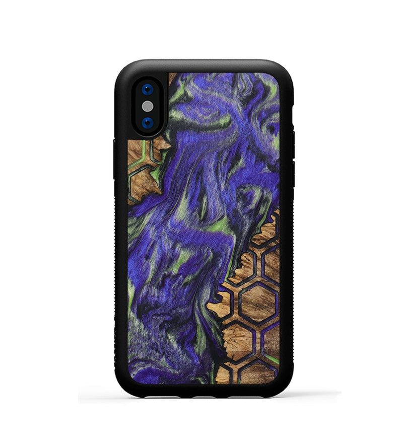 iPhone Xs Wood+Resin Phone Case - Emery (Pattern, 702714)