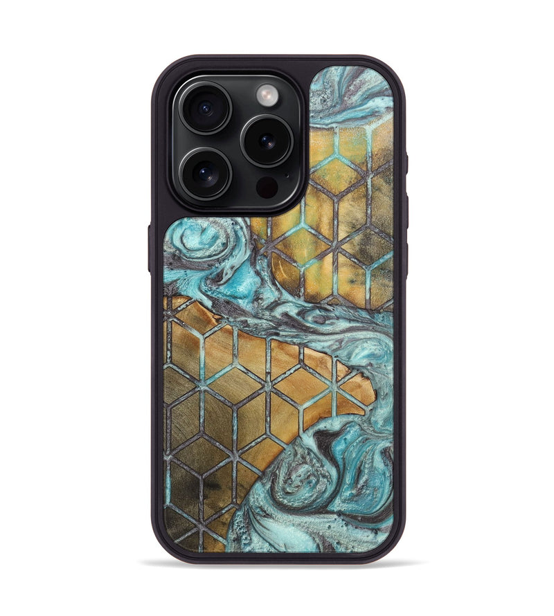 iPhone 15 Pro Wood+Resin Phone Case - Delaney (Pattern, 702723)