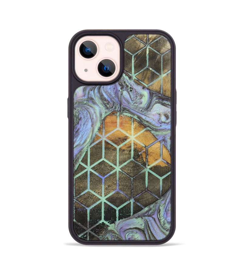 iPhone 14 Wood+Resin Phone Case - Mallory (Pattern, 702726)