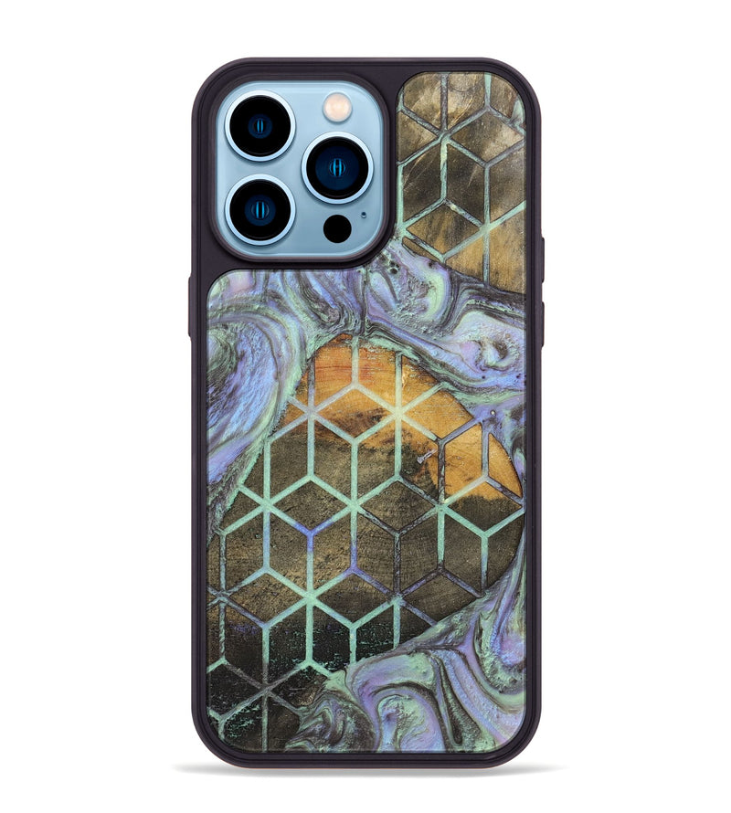 iPhone 14 Pro Max Wood+Resin Phone Case - Mallory (Pattern, 702726)