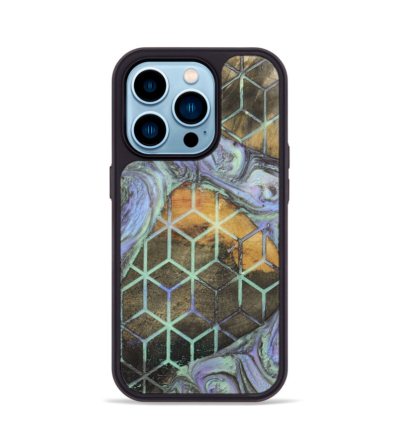 iPhone 14 Pro Wood+Resin Phone Case - Mallory (Pattern, 702726)