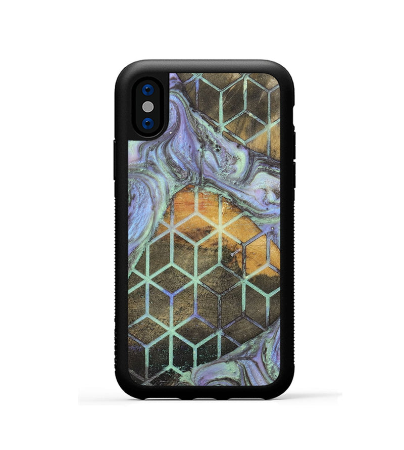 iPhone Xs Wood+Resin Phone Case - Mallory (Pattern, 702726)
