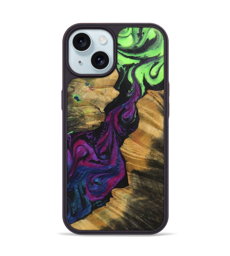 iPhone 15 Wood+Resin Phone Case - Peyton (Ombre, 702730)