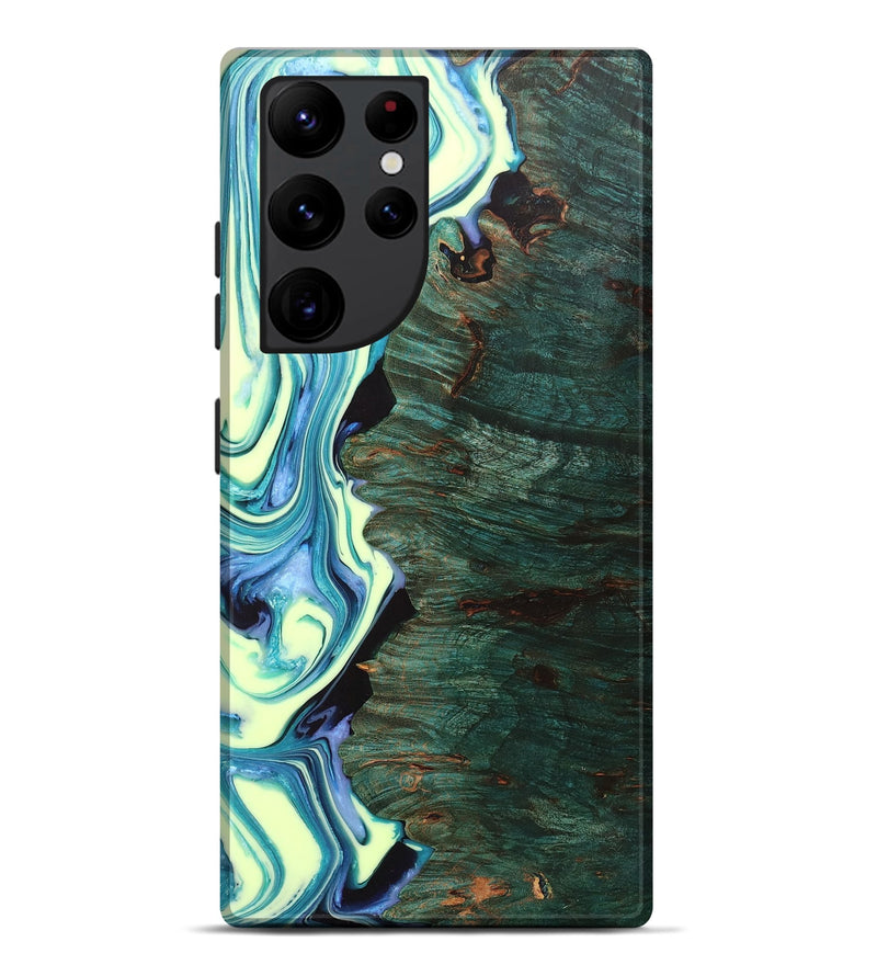 Galaxy S22 Ultra Wood+Resin Live Edge Phone Case - Katherine (Green, 702766)