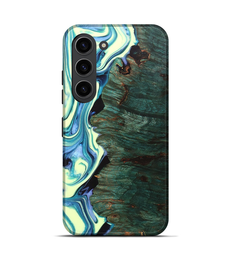 Galaxy S23 Wood+Resin Live Edge Phone Case - Katherine (Green, 702766)