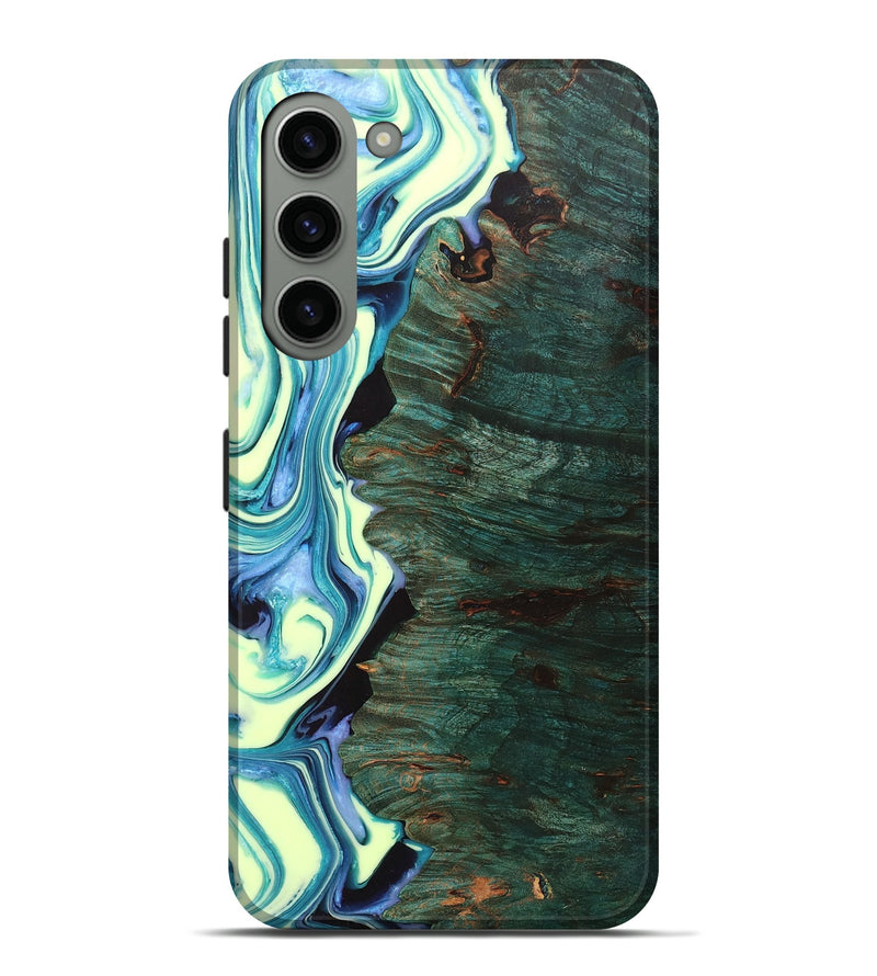 Galaxy S23 Plus Wood+Resin Live Edge Phone Case - Katherine (Green, 702766)