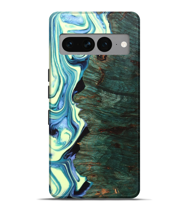 Pixel 7 Pro Wood+Resin Live Edge Phone Case - Katherine (Green, 702766)