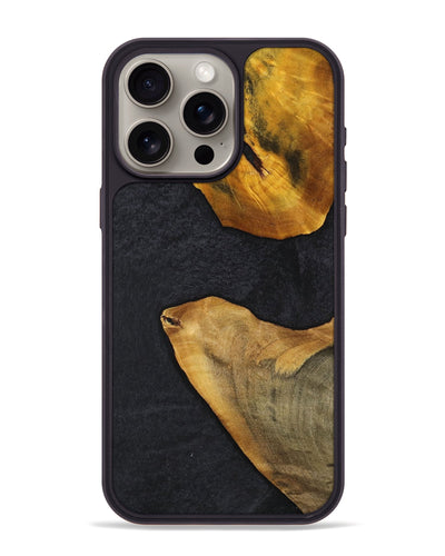 iPhone 15 Pro Max Wood+Resin Phone Case - Geneva (Pure Black, 702853)