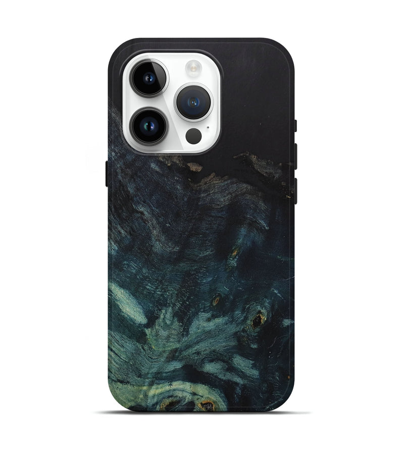 iPhone 15 Pro Wood+Resin Live Edge Phone Case - Bryce (Pure Black, 702917)